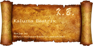 Kaluzsa Beatrix névjegykártya